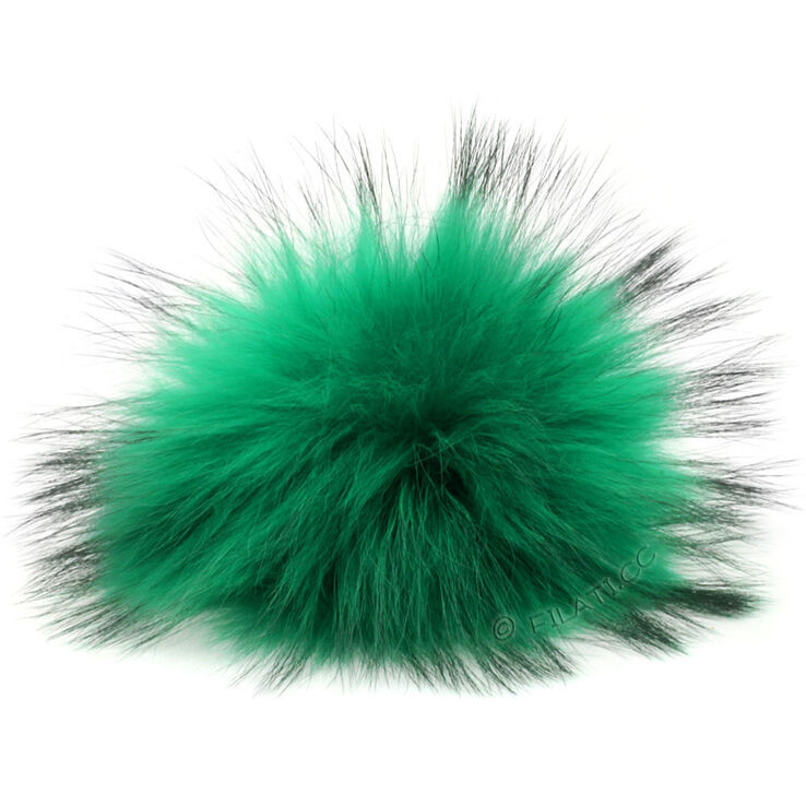 Lana Grossa Fur Pompom Finnraccoon | 108-emerald/black