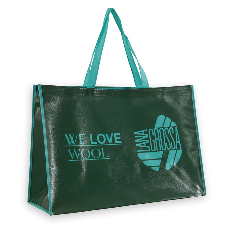 Lana Grossa Shopping bag WE LOVE WOOL (big) | 01-dark green