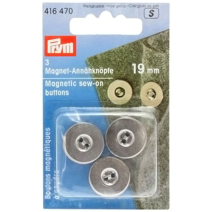 Prym Magnetic sew-on buttons 19mm | 470-silver