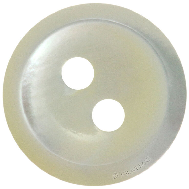 Union Knopf Button 2-hole mother of pearl 9mm | 99-white
