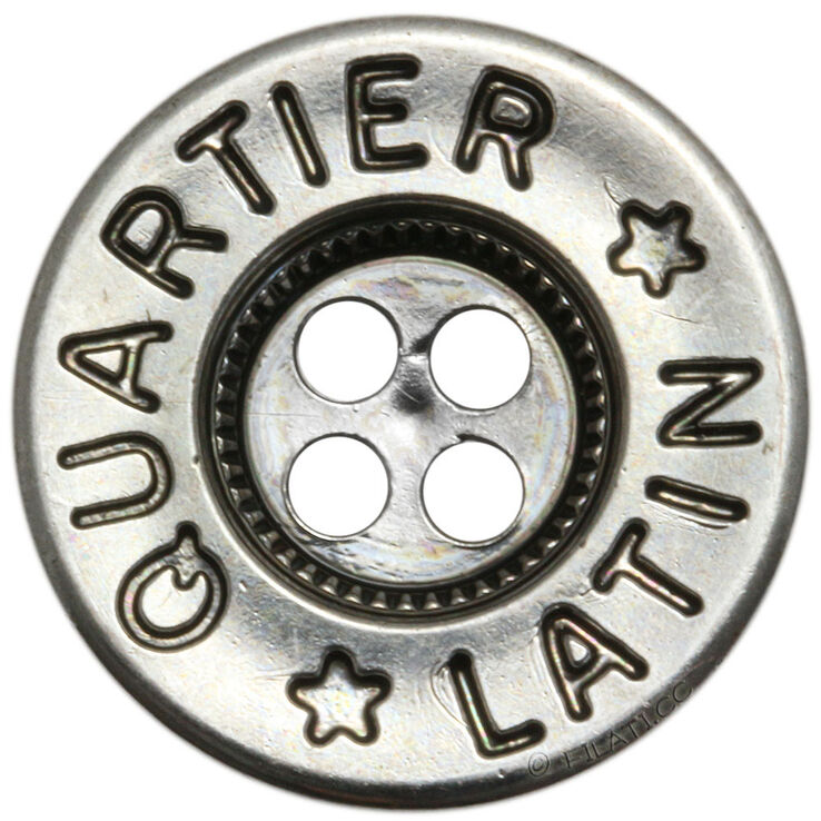 Union Knopf Button 4-hole metal 20mm | 832-silver