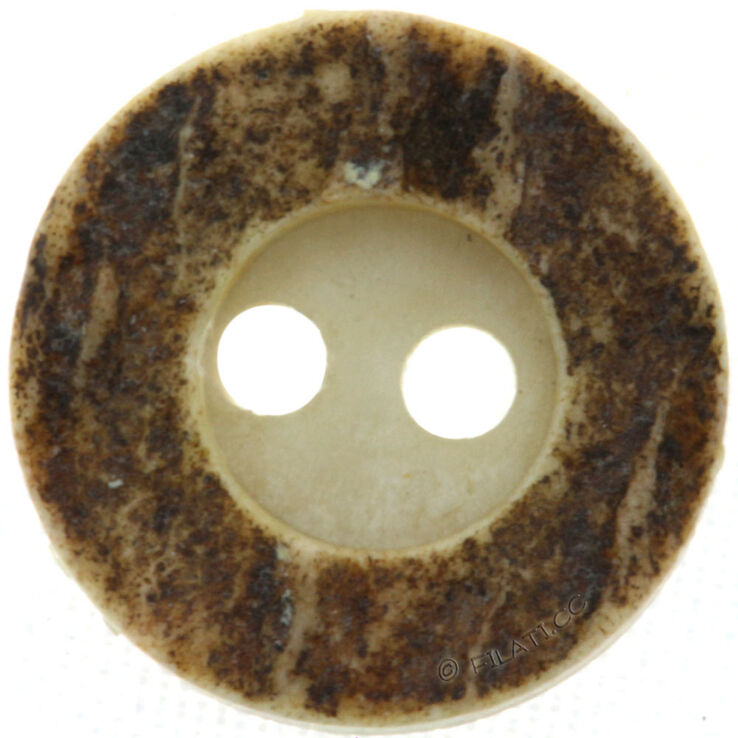Union Knopf Staghorn button 2-hole 11mm | 22-dark brown