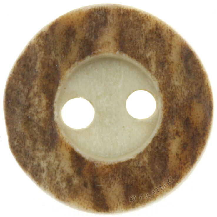 Union Knopf Staghorn button 2-hole 25mm | 22-dark brown