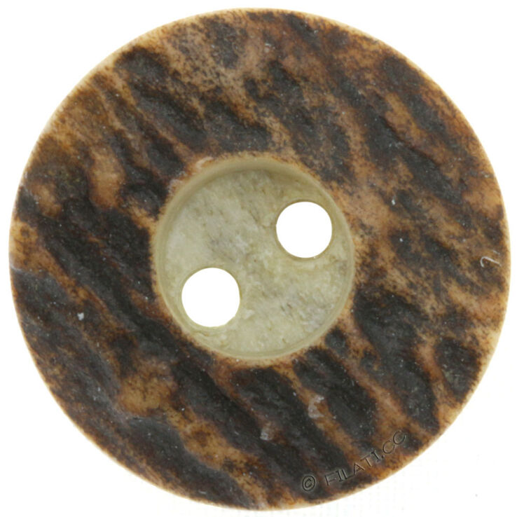 Union Knopf Staghorn button 2-hole 20mm | 22-dark brown