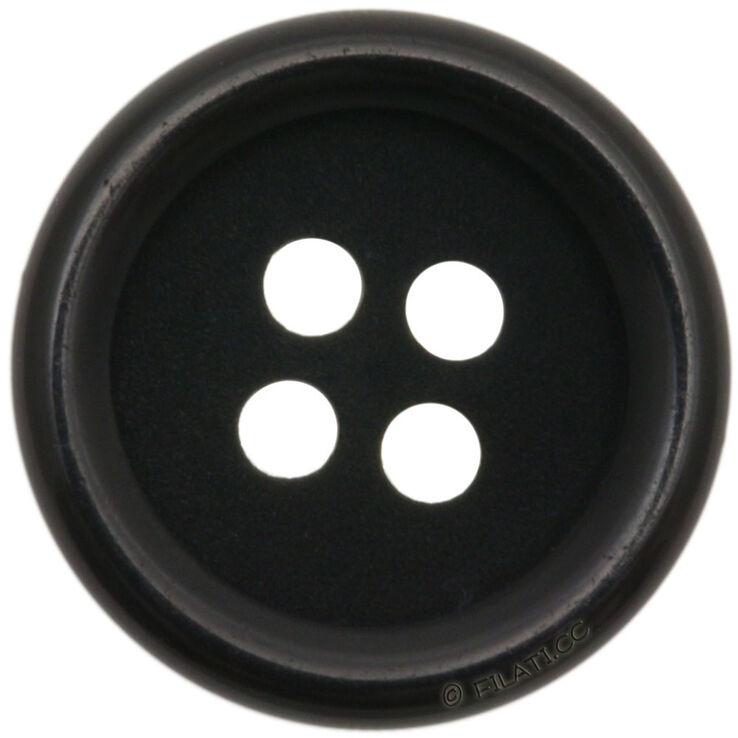 Union Knopf Button 4-hole 15mm | 80-black