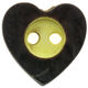 Union Knopf Traditional button heart 2-hole 12mm | 22-dark brown/yellow