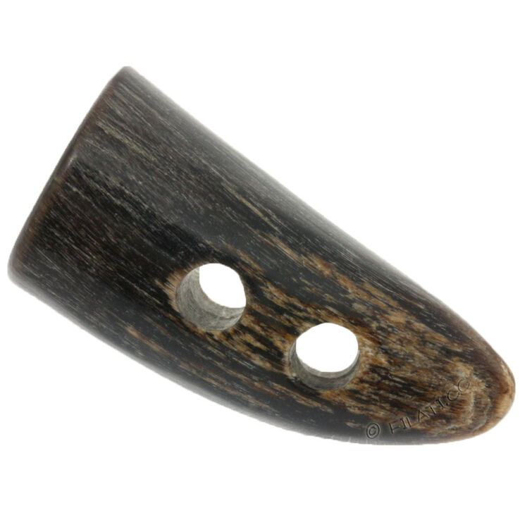 Union Knopf Horn handle 2 hole 36mm | 22-dark brown mottled