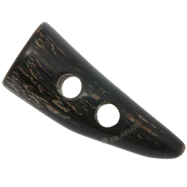 Union Knopf Horn handle 2 hole 50mm | 22-dark brown mottled