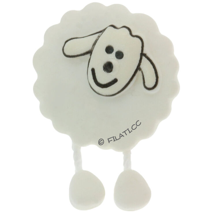 Union Knopf Button with eyelet 18mm | 012-white