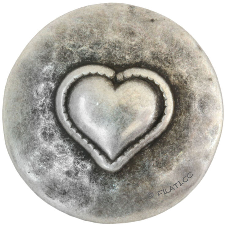 Union Knopf Button with eyelet 20mm | 83-silver