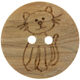 Union Knopf Children's button wood 2-hole 15mm | 901-cat motif