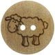 Union Knopf Children's button wood 2-hole 15mm | 903-Sheep motif
