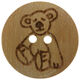 Union Knopf Children's button wood 2-hole 15mm | 904-Teddy motif