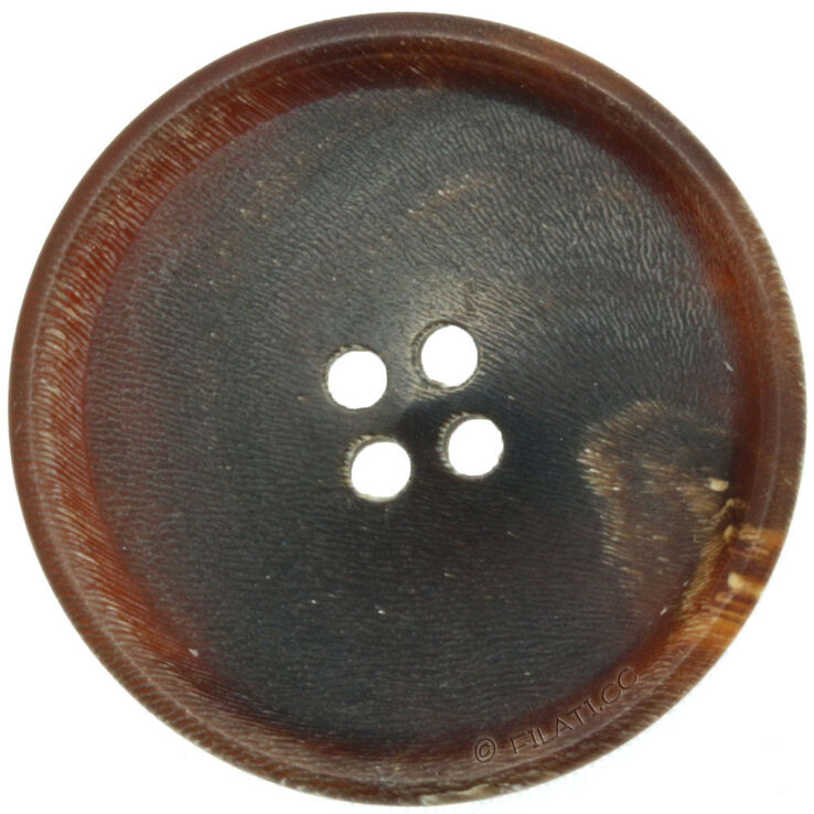 Union Knopf Horn button 4-hole 28mm | 22-dark brown