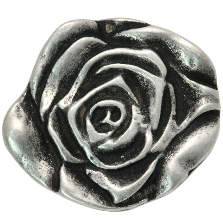 Union Knopf Button with eyelet silvered 23mm | 83-silver
