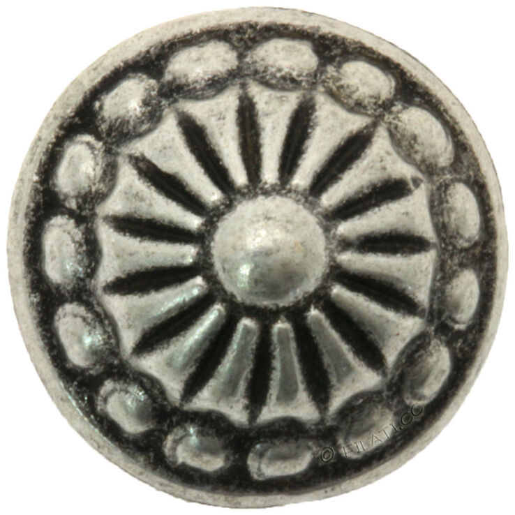 Union Knopf metal-button silvered 12mm | 83-silver