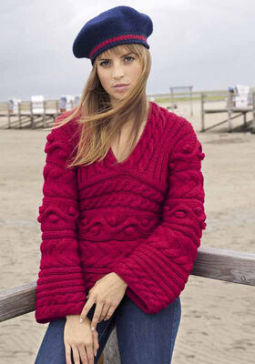 ARNA PULLOVER WITH BOBBLES AND CABLES Superbingo from Lana Grossa