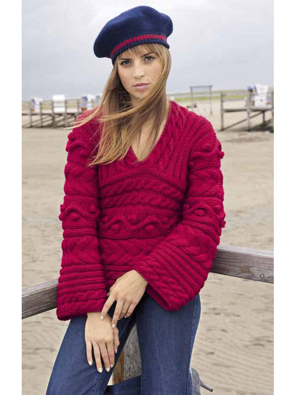 Lana Grossa ARNA PULLOVER WITH BOBBLES AND CABLES Superbingo