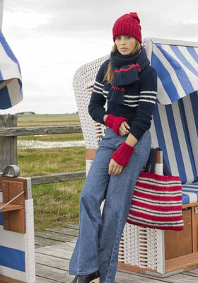 FELTED STRIPED BAG Feltro from Lana Grossa