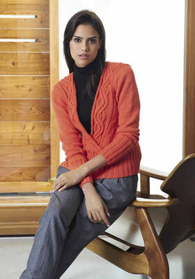 SWEATER WITH CABLE TRIM Cool Wool from Lana Grossa