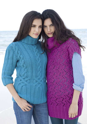 CABLE RIB SWEATER Mille II from Lana Grossa