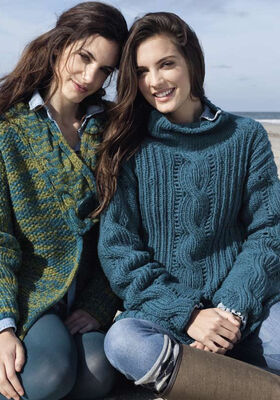 RIBBED CABLE SWEATER Alta Moda Alpaca from Lana Grossa