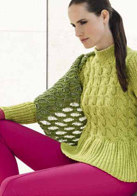 CABLE PATTERN SWEATER Alta Moda Alpaca from Lana Grossa