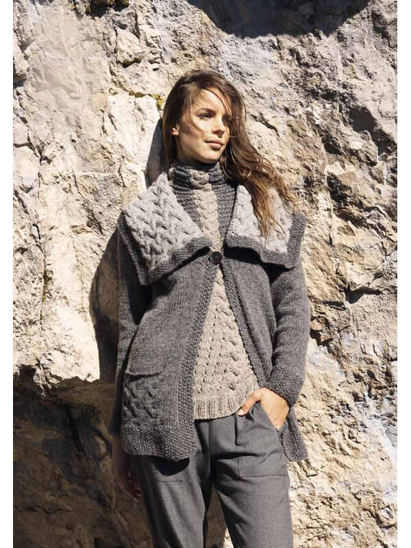 Lana Grossa JACKET WITH COLLAR Alta Moda Alpaca