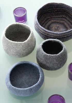 Gray felted Bowl FELTRO from Lana Grossa