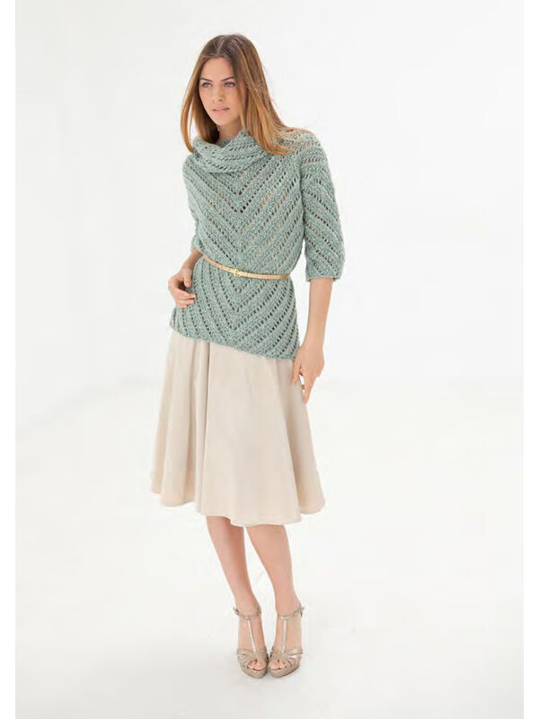 Lana Grossa LACE SWEATER WITH COWL Alta Moda Cashmere