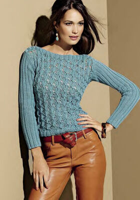 Lace Pattern Pullover ORGANICO from Lana Grossa