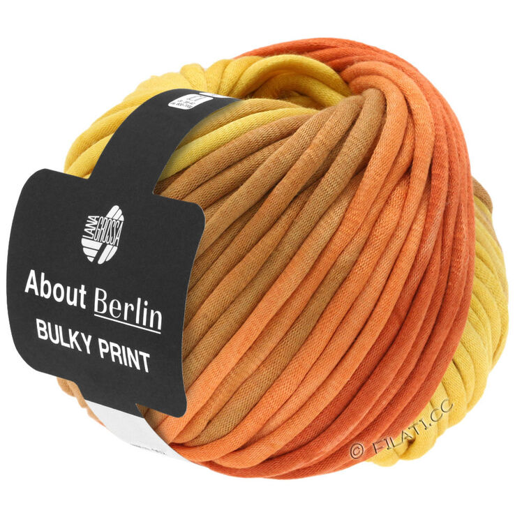 Lana Grossa BULKY Print (ABOUT BERLIN) | 101-yellow/orange/golden brown/salmon