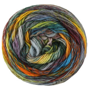 Lana Grossa COLORISSIMO 2 | 223-burgundy/gray/yellow/orange/olive/dark green/light green/wine red/petrol blue/jeans