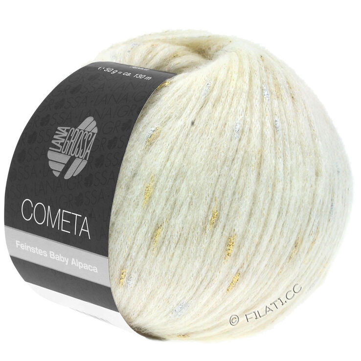 Lana Grossa COMETA | 01-raw white/gold/silver