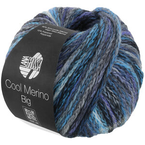 Lana Grossa COOL MERINO Big Color | 410-gray/mint turquoise/dark blue/royal/blue violet