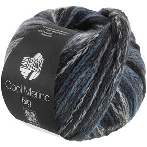 Lana Grossa COOL MERINO Big Color | 411-anthracite/dark gray/light gray/medium gray/steel gray/raw white