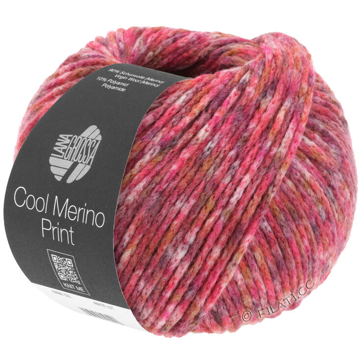 Lana Grossa COOL MERINO Print | 101-dark red/gray/rose/red