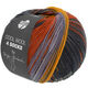 Lana Grossa COOL WOOL 4 SOCKS PRINT II | 7794-gray green/gray brown/yellow orange/gray purple/rust/dark gray