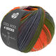 Lana Grossa COOL WOOL 4 SOCKS PRINT II | 7796-purple/dark green/coral/gray/blackberry/orange