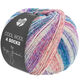 Lana Grossa COOL WOOL 4 SOCKS PRINT | 7760-dark blue/subtle gray/gray blue/lilac purple/fuchsia/red