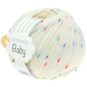 Lana Grossa COOL WOOL Baby Uni/Print 50g | 351-white/red/blue/green/yellow