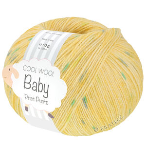 Lana Grossa COOL WOOL Baby Uni/Print 50g | 374-citrus yellow/yellow/turquoise/may green