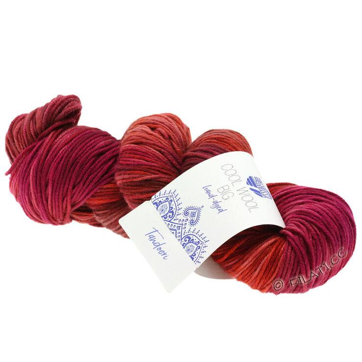 Lana Grossa COOL WOOL Big Hand-dyed | 201-red/terracotta/pink/cyclamen/chocolate brown/antique pink