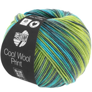 Lana Grossa COOL WOOL  Print | 784-yellow green/turquoise/gray green/petrol