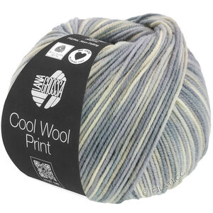 Lana Grossa COOL WOOL  Print | 829-raw white/silver gray/light gray/gray