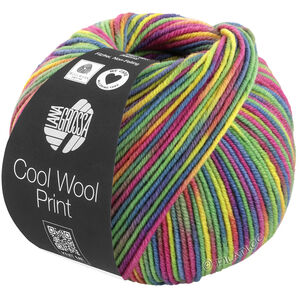 Lana Grossa COOL WOOL  Print | 833-mustard yellow/jade/fuchsia/petrol/berry/olive