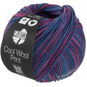 Lana Grossa COOL WOOL  Print | 837-pigeon blue/plum/red violet