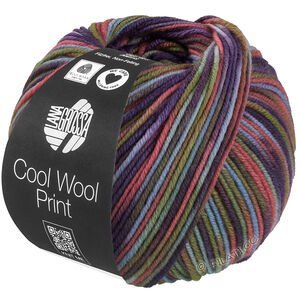 Lana Grossa COOL WOOL  Print | 838-light blue/gray green/camel/heather/blue purple