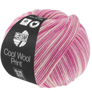Lana Grossa COOL WOOL  Print | 842-rose/fuchsia/ecru