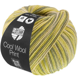 Lana Grossa COOL WOOL  Print | 843-green beige/sweet lime/gray green/reseda green